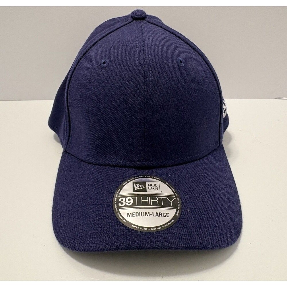 NEW M/L New Era 39Thirty Fitted Flex Cap Hat Blank Blue